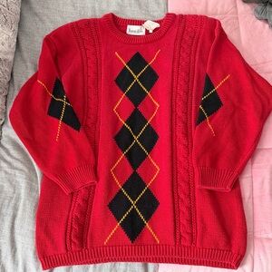 Red Argyle Sweater